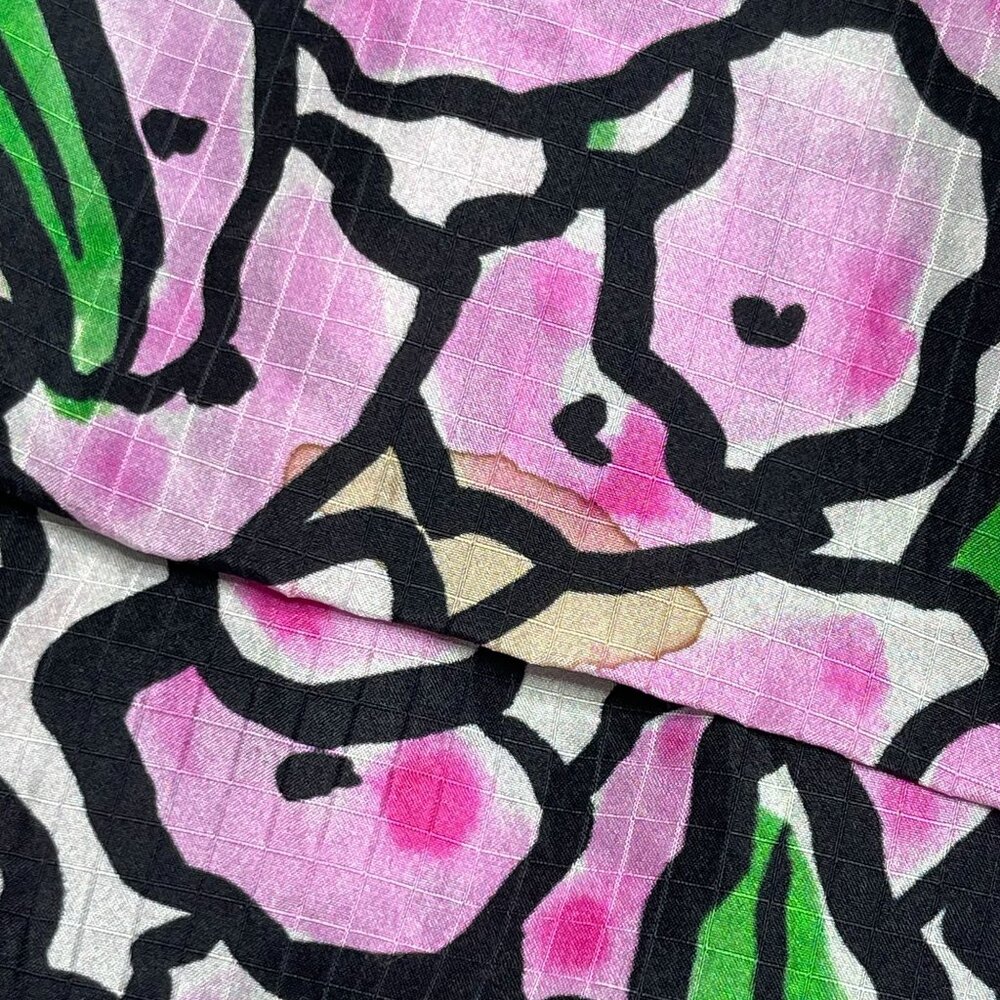 Christian Wijnants Women's Pink Blue 100% Silk Floral A-Line Wrap Skirt Size 6 - Picture 4 of 9
